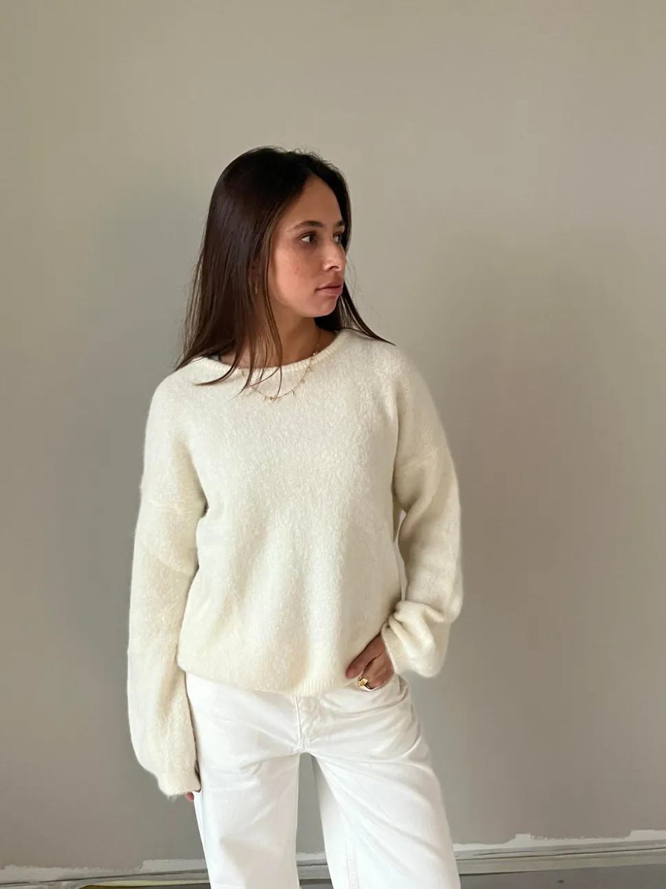 Sierra striktrøje - Off-white