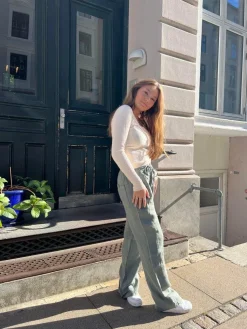 Signe hør bukser - kaki