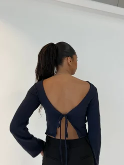Simona 2 ways bindebluse - Navy