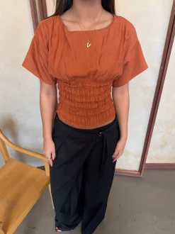 Sina top med smock - Orange