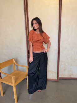 Sina top med smock - Orange