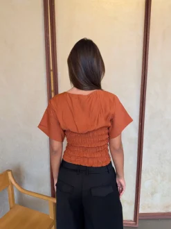Sina top med smock - Orange