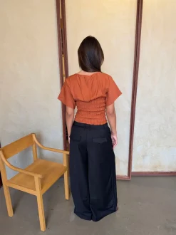 Sina top med smock - Orange