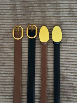 Sleek bælte - Brun/guld