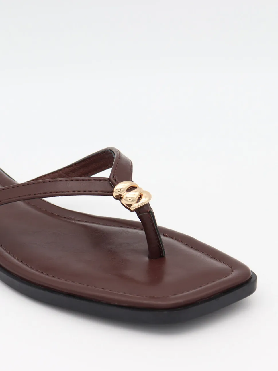 Sofija sandaler med gulddetalje - Brun/guld