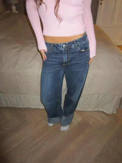 Sonya jeans med opsmøg - Blå denim