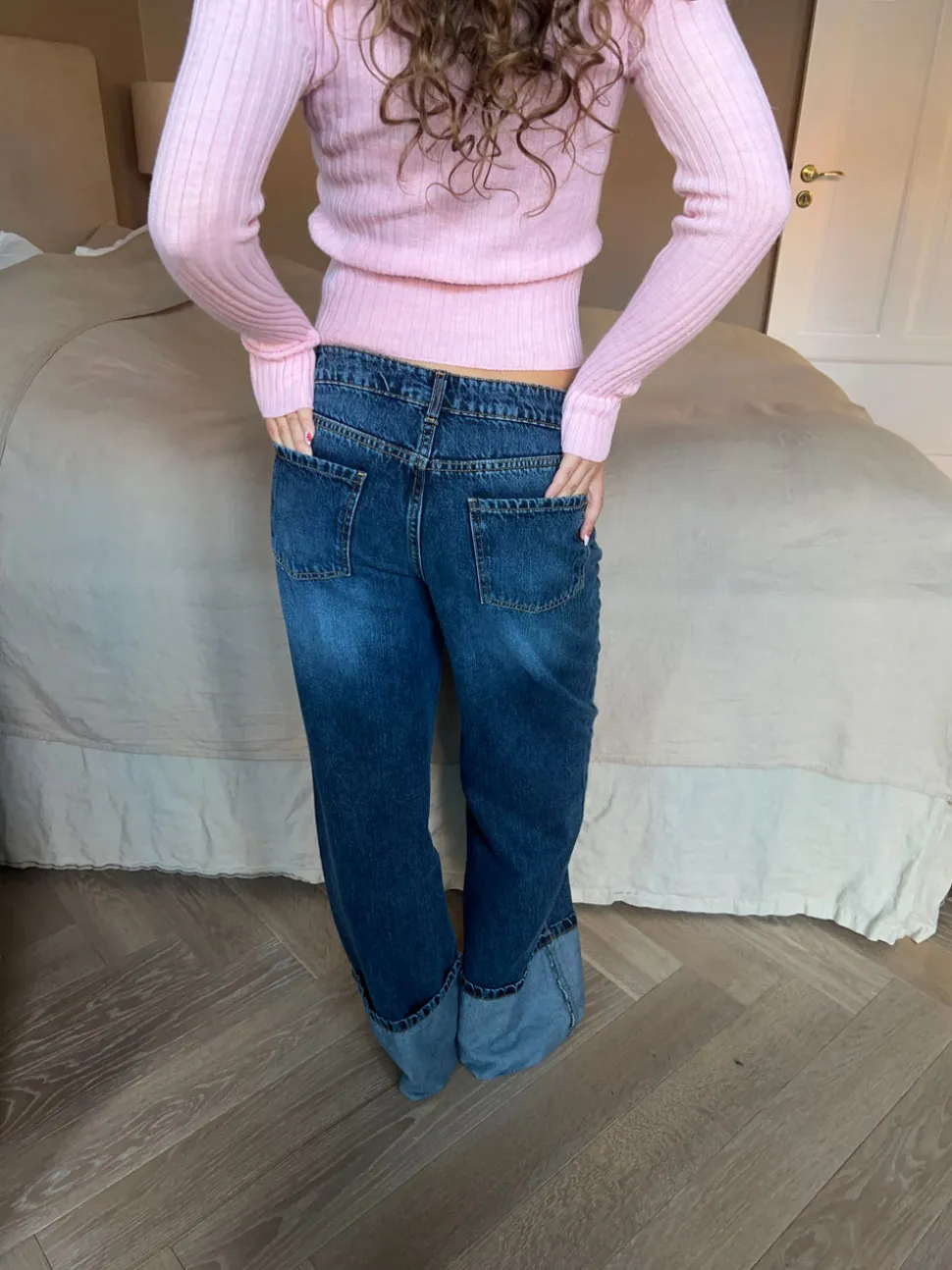 Sonya jeans med opsmøg - Blå denim