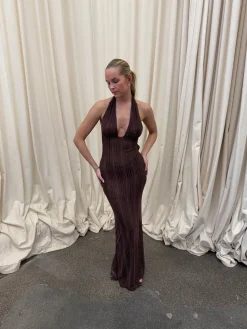 Sotina kjole med glitter - Brun