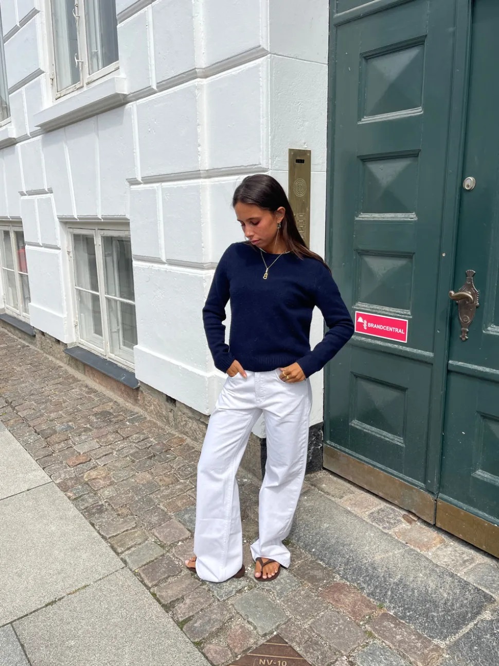 Star jeans med brune stjerner - Hvid