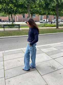 Star jeans med hvide stjerner - Lys denim