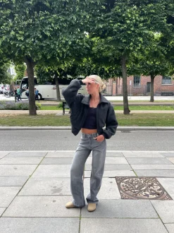 Star jeans med kaki stjerner - Grå
