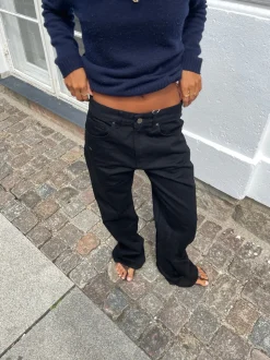 Star jeans med leopard stjerner - Sort