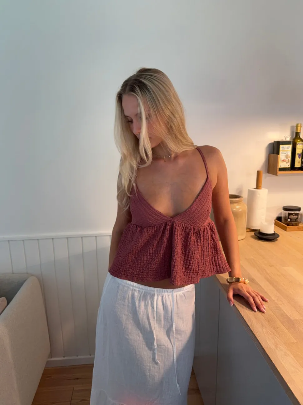 Sussie top - Støvet rosa