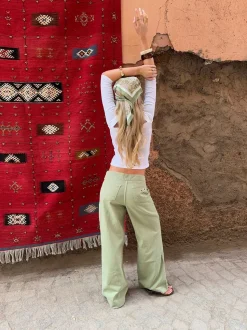 Tanija jeans med ringdetaljer - Lysegrøn