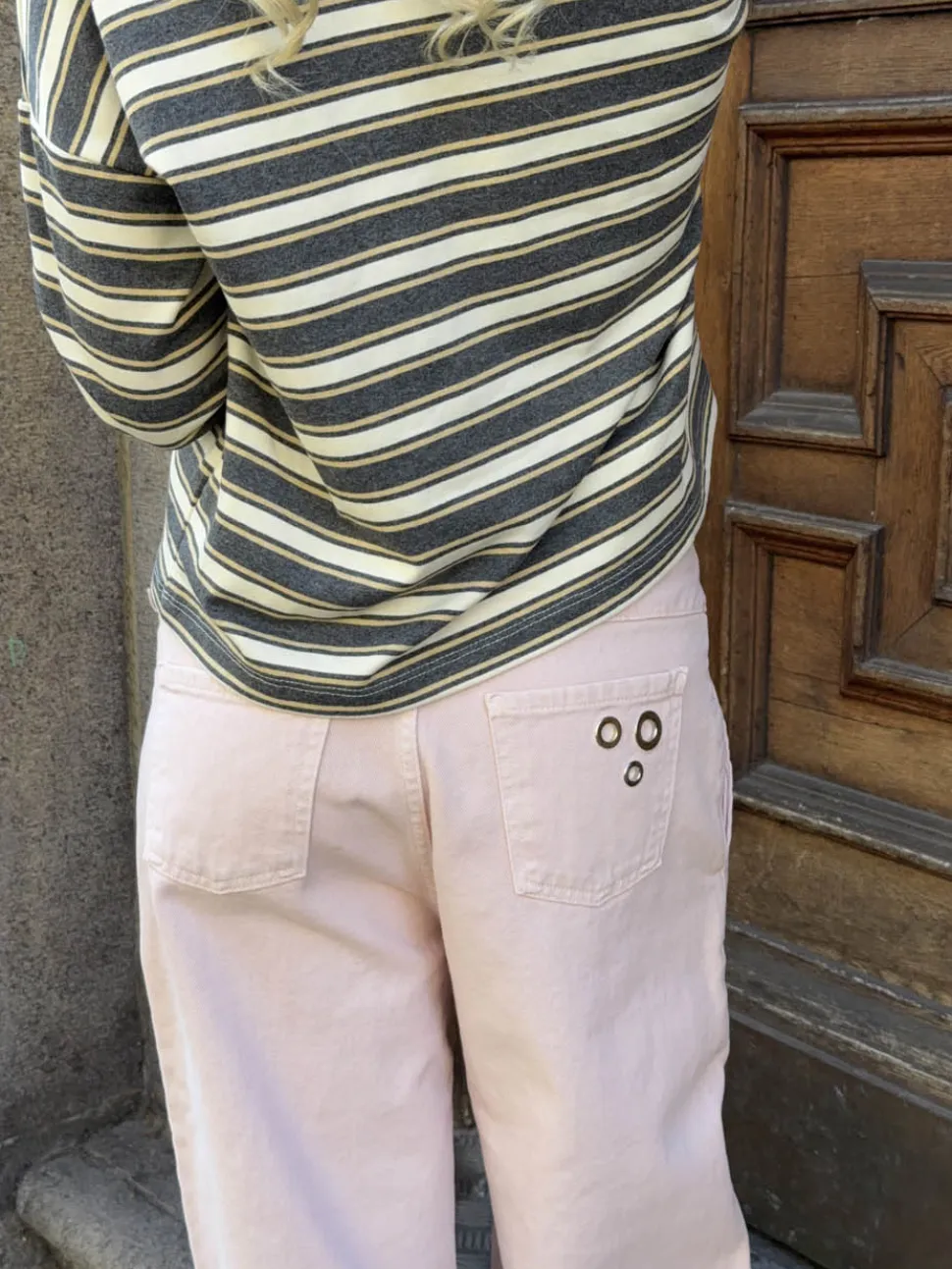 Tanija jeans med ringdetaljer - Lyserød