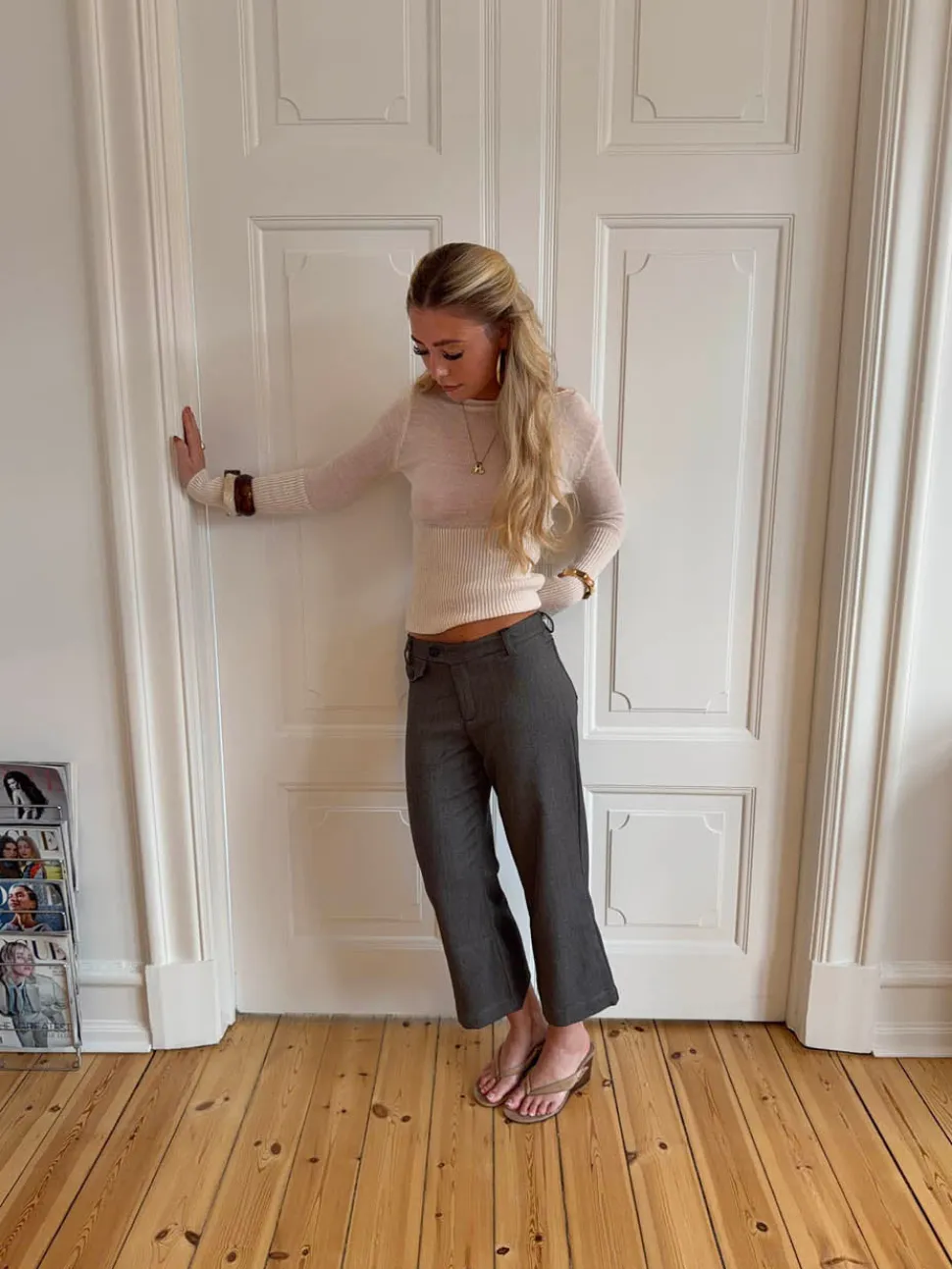 Taratina capri bukser med detaljer - Grå