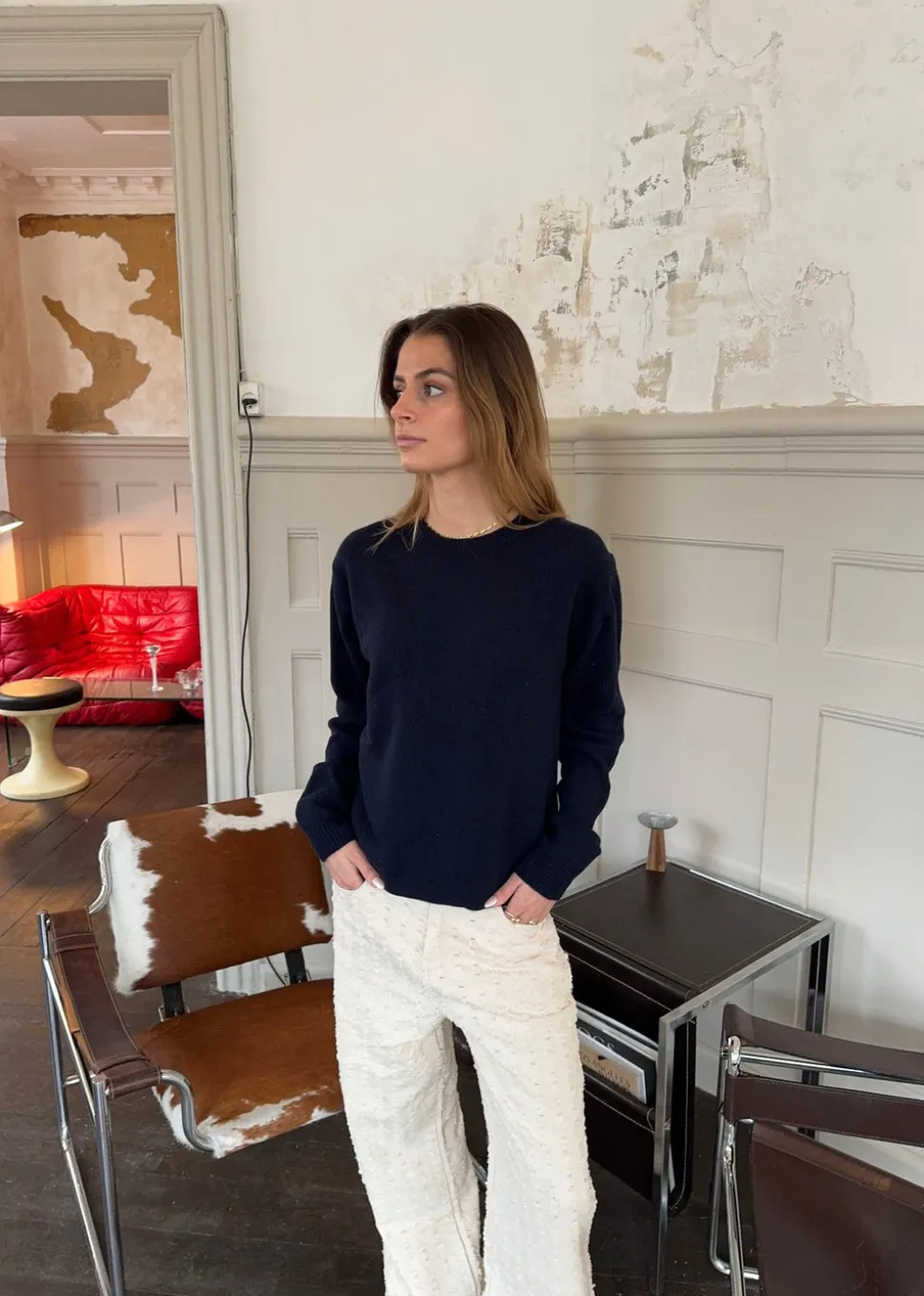 Tea sweater i uld - Navy
