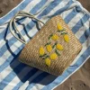 Terlizzi flettet taske med citroner - Beige/gul