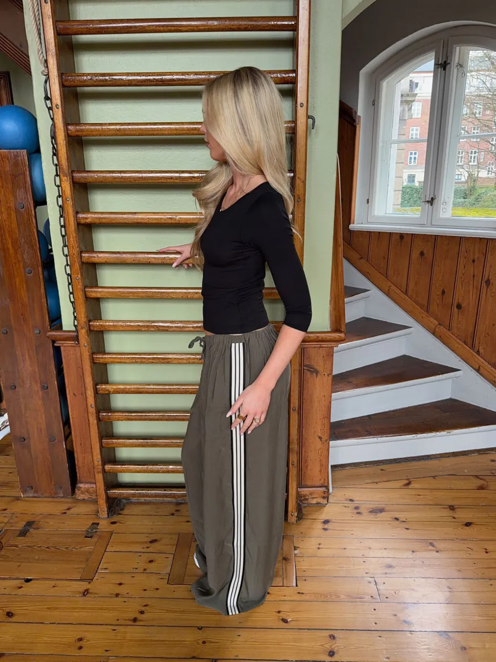Tessy bluse med trekvartærmer - Sort