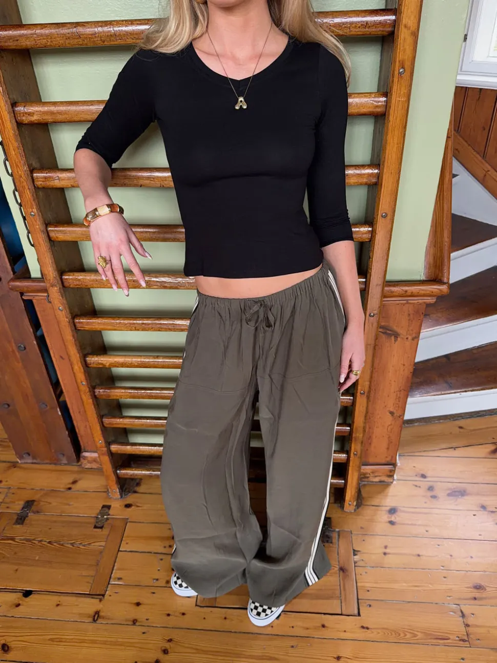 Tessy bluse med trekvartærmer - Sort