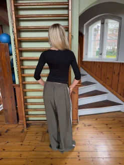 Tessy bluse med trekvartærmer - Sort