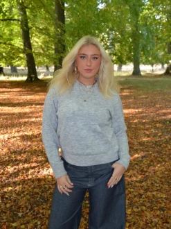 Tilly strikket hættetrøje - Grå