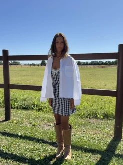 Tracy minikjole - Blå/hvid