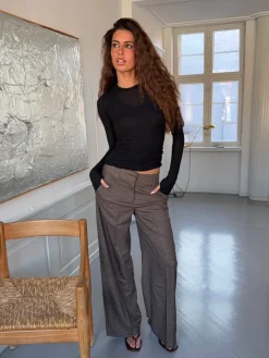 Tulle suitbukser med tern - Brun/sort