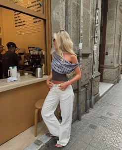 Tuva lavtaljede jeans - Hvid