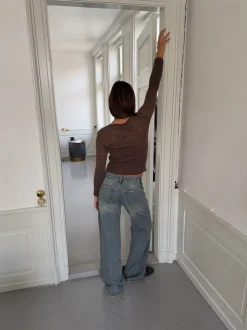 Tuva lavtaljede jeans - Lys denim