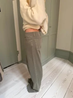 Tuva lavtaljede jeans - Sage grøn
