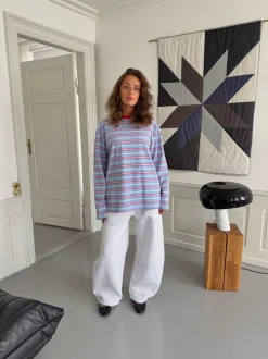 Vera bluse med striber - Rød/hvid/blå