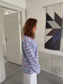 Vera bluse med striber - Rød/hvid/blå