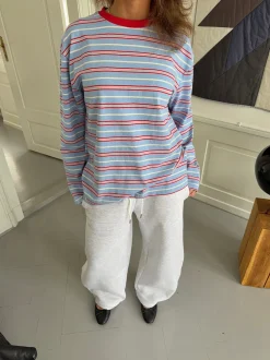 Vera bluse med striber - Rød/hvid/blå