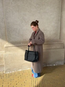 Vitoria flettet skuldertaske - Sort