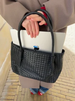 Vitoria flettet skuldertaske - Sort