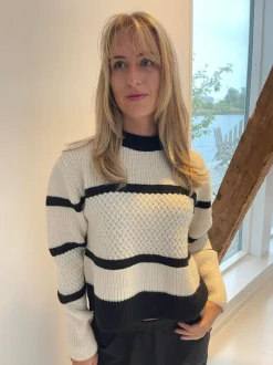 Vittoria striktrøje med striber - Sort/off white