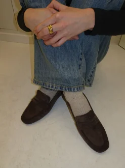 Watson loafers i ruskind - Mørkebrun