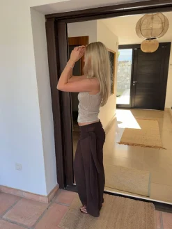 Wendy top med pallietter - Champagne/beige