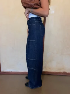 Wilma jeans med detaljer - Mørk denim