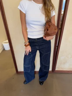 Wilma jeans med detaljer - Mørk denim