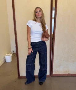 Wilma jeans med detaljer - Mørk denim