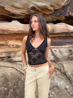 Yana top i blonde - Sort