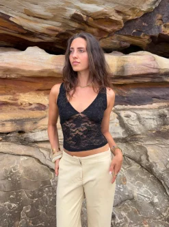 Yana top i blonde - Sort