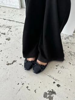Zamora ballerina sko med mønster og sløjfe - Navy