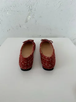 Zamora ballerina sko mønster og sløjfe - Rød