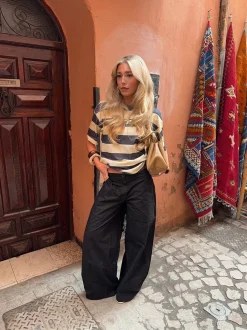Zinnia oversized t-shirt - Gul/grå
